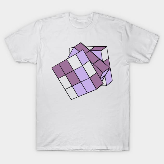 Purple Rubik’s cube illustration T-Shirt by Lshvsk